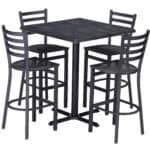 Outdoor 30-Inch Steel Bar Stool with Black Mesh Seat and Ladder Back 9 Outdoor 30-Inch Steel Bar Stool with Black Mesh Seat and Ladder Back