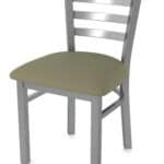18-Inch Stainless Steel Chair with Breeze Farro 2.5-Inch Cushion Seat and Ladder Back