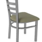18-Inch Stainless Steel Chair with Breeze Farro 2.5-Inch Cushion Seat and Ladder Back