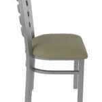 18-Inch Stainless Steel Chair with Breeze Farro 2.5-Inch Cushion Seat and Ladder Back