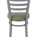 18-Inch Stainless Steel Chair with Breeze Farro 2.5-Inch Cushion Seat and Ladder Back