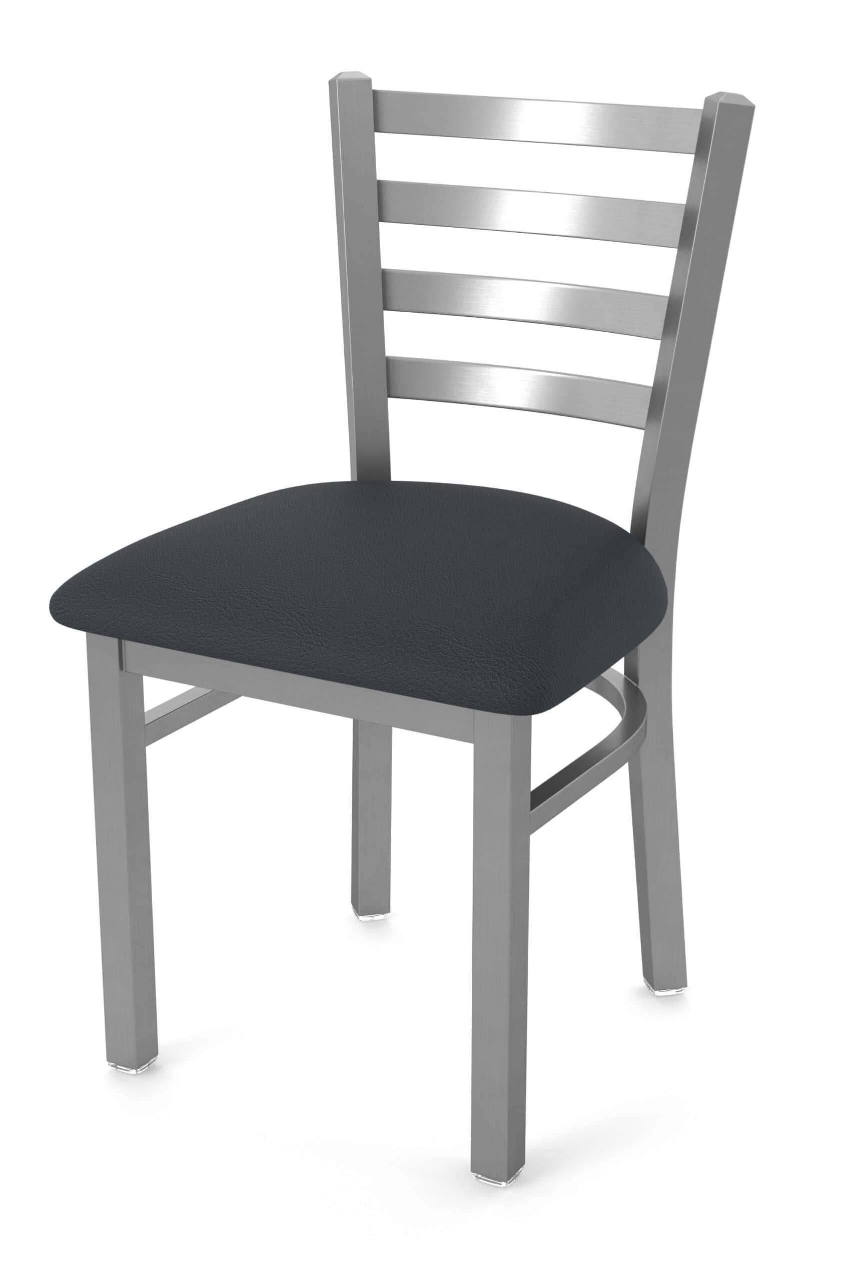 18-Inch Stainless Steel Chair with Breeze Graphite 2.5-Inch Cushion Seat and Ladder Back 10 18-Inch Stainless Steel Chair with Breeze Graphite 2.5-Inch Cushion Seat and Ladder Back