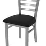 18-Inch Stainless Steel Chair with Breeze Black 2.5-Inch Cushion Seat and Ladder Back 10 18-Inch Stainless Steel Chair with Breeze Black 2.5-Inch Cushion Seat and Ladder Back