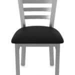 18-Inch Stainless Steel Chair with Breeze Black 2.5-Inch Cushion Seat and Ladder Back 14 18-Inch Stainless Steel Chair with Breeze Black 2.5-Inch Cushion Seat and Ladder Back
