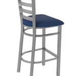 30-Inch Stainless Steel Bar Stool with Breeze Sapphire 2.5-Inch Cushion Seat and Ladder Back