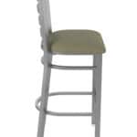 30-Inch Stainless Steel Bar Stool with Breeze Farro 2.5-Inch Cushion Seat and Ladder Back