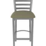 30-Inch Stainless Steel Bar Stool with Breeze Farro 2.5-Inch Cushion Seat and Ladder Back