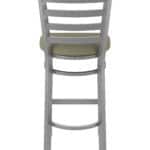 30-Inch Stainless Steel Bar Stool with Breeze Farro 2.5-Inch Cushion Seat and Ladder Back