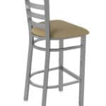 30-Inch Stainless Steel Bar Stool with Breeze Champagne 2.5-Inch Cushion Seat and Ladder Back