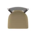 30-Inch Stainless Steel Bar Stool with Breeze Champagne 2.5-Inch Cushion Seat and Ladder Back