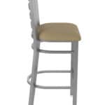 30-Inch Stainless Steel Bar Stool with Breeze Champagne 2.5-Inch Cushion Seat and Ladder Back