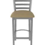 30-Inch Stainless Steel Bar Stool with Breeze Champagne 2.5-Inch Cushion Seat and Ladder Back
