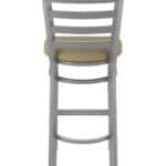30-Inch Stainless Steel Bar Stool with Breeze Champagne 2.5-Inch Cushion Seat and Ladder Back