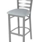 30-Inch Stainless Steel Bar Stool with Breeze Sidewalk 2.5-Inch Cushion Seat and Ladder Back