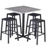 Outdoor 25-Inch Steel Backless Bar Stool with Black Mesh Seat