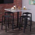 Outdoor 25-Inch Steel Backless Bar Stool with Black Mesh Seat