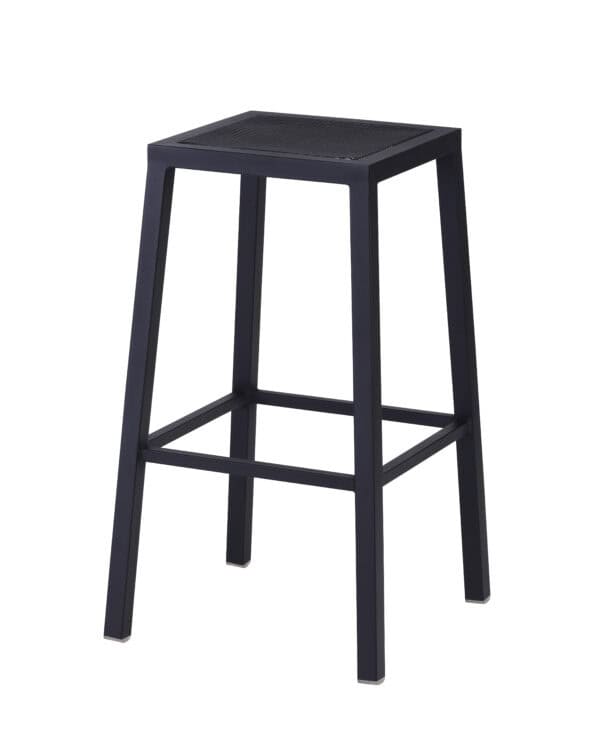 Outdoor 25-Inch Steel Backless Bar Stool with Black Mesh Seat