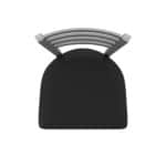 25-Inch Stainless Steel Swivel Counter Stool with Breeze Black 2.5-Inch Cushion Seat, Ladder Back, and Single-Ring Base