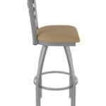 30-Inch Stainless Steel Swivel Bar Stool with Breeze Champagne 2.5-Inch Cushion Seat, Ladder Back, and Single-Ring Base 13 30-Inch Stainless Steel Swivel Bar Stool with Breeze Champagne 2.5-Inch Cushion Seat, Ladder Back, and Single-Ring Base