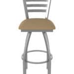30-Inch Stainless Steel Swivel Bar Stool with Breeze Champagne 2.5-Inch Cushion Seat, Ladder Back, and Single-Ring Base 14 30-Inch Stainless Steel Swivel Bar Stool with Breeze Champagne 2.5-Inch Cushion Seat, Ladder Back, and Single-Ring Base