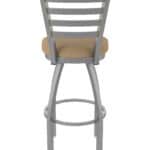 30-Inch Stainless Steel Swivel Bar Stool with Breeze Champagne 2.5-Inch Cushion Seat, Ladder Back, and Single-Ring Base 15 30-Inch Stainless Steel Swivel Bar Stool with Breeze Champagne 2.5-Inch Cushion Seat, Ladder Back, and Single-Ring Base