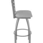 30-Inch Stainless Steel Swivel Bar Stool with Breeze Sidewalk 2.5-Inch Cushion Seat, Ladder Back, and Single-Ring Base