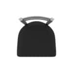 30-Inch Stainless Steel Swivel Bar Stool with Breeze Black 2.5-Inch Cushion Seat, Low Ladder Back, and Single-Ring Base