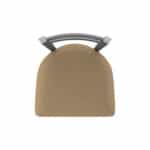 30-Inch Stainless Steel Swivel Bar Stool with Breeze Champagne 2.5-Inch Cushion Seat, Low Ladder Back, and Single-Ring Base
