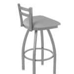 30-Inch Stainless Steel Swivel Bar Stool with Breeze Sidewalk 2.5-Inch Cushion Seat, Low Ladder Back, and Single-Ring Base 11 30-Inch Stainless Steel Swivel Bar Stool with Breeze Sidewalk 2.5-Inch Cushion Seat, Low Ladder Back, and Single-Ring Base
