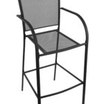 Outdoor 30-Inch Steel Bar Stool with Black Mesh Mesh Seat and Back