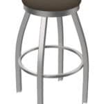 30-Inch Stainless Steel Swivel Backless Bar Stool with Breeze Farro 2.5-Inch Cushion Seat and Single-Ring Base 5 30-Inch Stainless Steel Swivel Backless Bar Stool with Breeze Farro 2.5-Inch Cushion Seat and Single-Ring Base