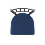25-Inch Stainless Steel Swivel Counter Stool with Breeze Sapphire 2.5-Inch Cushion Seat, Jailhouse Back, and Single-Ring Base