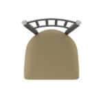 36-Inch Stainless Steel Swivel Bar Stool with Breeze Champagne 2.5-Inch Cushion Seat, Jailhouse Back, and Single-Ring Base