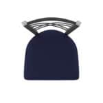 30-Inch Stainless Steel Swivel Bar Stool with Breeze Sapphire 2.5-Inch Cushion Seat, Cross Back, and Single-Ring Base