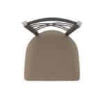 25-Inch Stainless Steel Swivel Counter Stool with Breeze Farro 2.5-Inch Cushion Seat, Cross Back, and Single-Ring Base