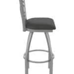 30-Inch Stainless Steel Swivel Bar Stool with Breeze Graphite 2.5-Inch Cushion Seat, Cross Back, and Single-Ring Base 13 30-Inch Stainless Steel Swivel Bar Stool with Breeze Graphite 2.5-Inch Cushion Seat, Cross Back, and Single-Ring Base