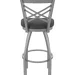 30-Inch Stainless Steel Swivel Bar Stool with Breeze Graphite 2.5-Inch Cushion Seat, Cross Back, and Single-Ring Base 15 30-Inch Stainless Steel Swivel Bar Stool with Breeze Graphite 2.5-Inch Cushion Seat, Cross Back, and Single-Ring Base