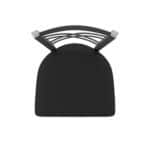 36-Inch Stainless Steel Swivel Bar Stool with Breeze Black 2.5-Inch Cushion Seat, Cross Back, and Single-Ring Base