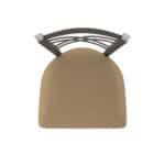 30-Inch Stainless Steel Swivel Bar Stool with Breeze Champagne 2.5-Inch Cushion Seat, Cross Back, and Single-Ring Base