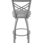30-Inch Stainless Steel Swivel Bar Stool with Breeze Sidewalk 2.5-Inch Cushion Seat, Cross Back, and Single-Ring Base
