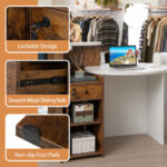 Oval Reception Desk with Adjustable Shelf and Lockable Drawer 42 Oval Reception Desk with Adjustable Shelf and Lockable Drawer