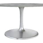 Modern Glam Round Dining Table with Marble Top and Steel Base 11 Modern Glam Round Dining Table with Marble Top and Steel Base