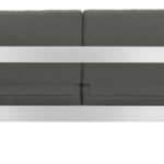 Modern Outdoor Gray Sofa with Aluminum Frame and Cushions
