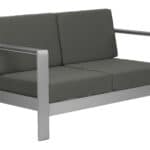 Modern Outdoor Gray Sofa with Aluminum Frame and Cushions