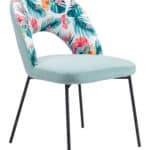 Modern Velvet Dining Chair with Printed Fabric and Steel Frame (Set of 2) 14 Modern Velvet Dining Chair with Printed Fabric and Steel Frame (Set of 2)