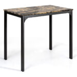 Space-Saving Faux Marble Counter Height Table Set (Set of 3)