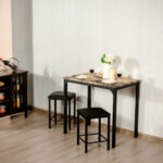 Space-Saving Faux Marble Counter Height Table Set (Set of 3)