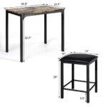 Space-Saving Faux Marble Counter Height Table Set (Set of 3)