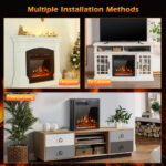 Adjustable Flame Electric Fireplace Insert with Heater and Remote Control