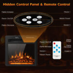 Adjustable Flame Electric Fireplace Insert with Heater and Remote Control